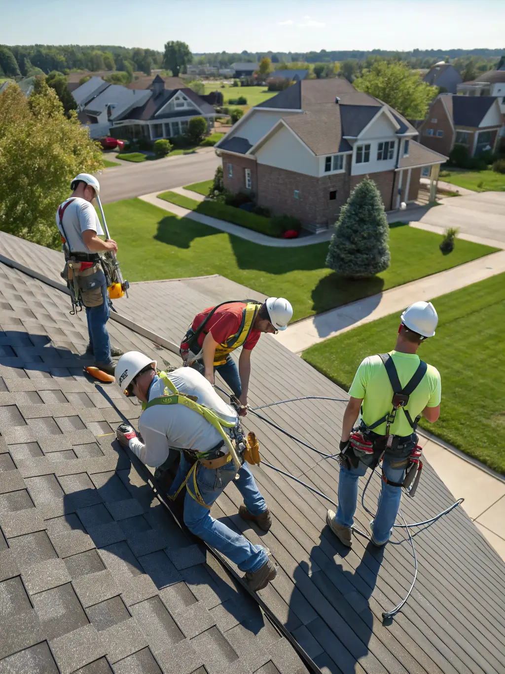 A photo of our team of roof cleaning professionals in Granite Bay, California, smiling and equipped with safety gear, ready to provide top-notch service.